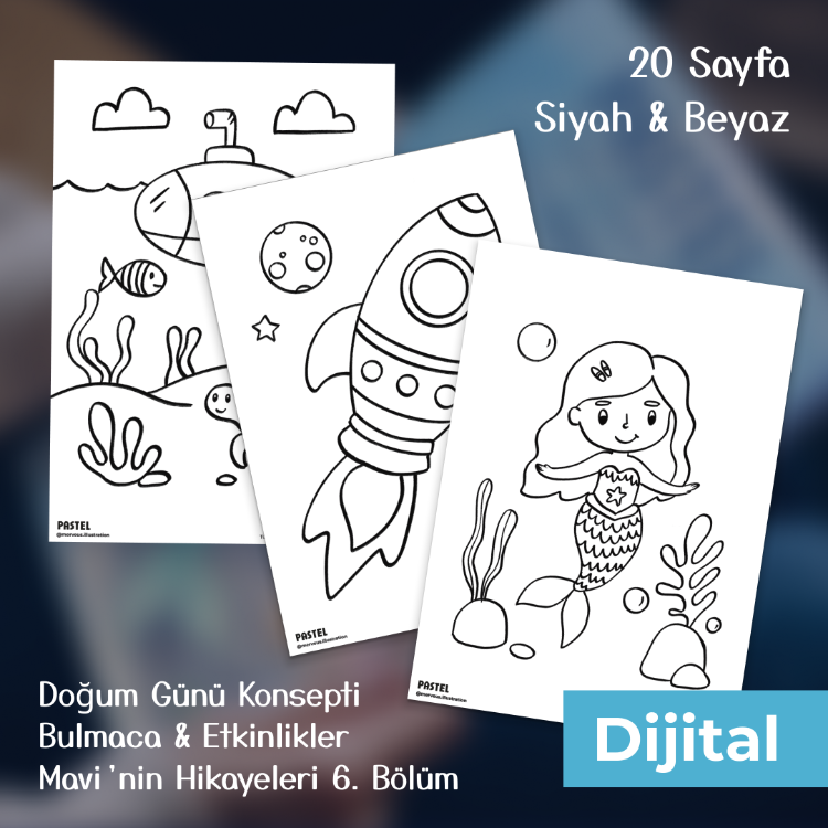 8.SAYI NİSAN - Doğum Günü Konsepti - Dijital Boyama ve Aktivite Dergisi