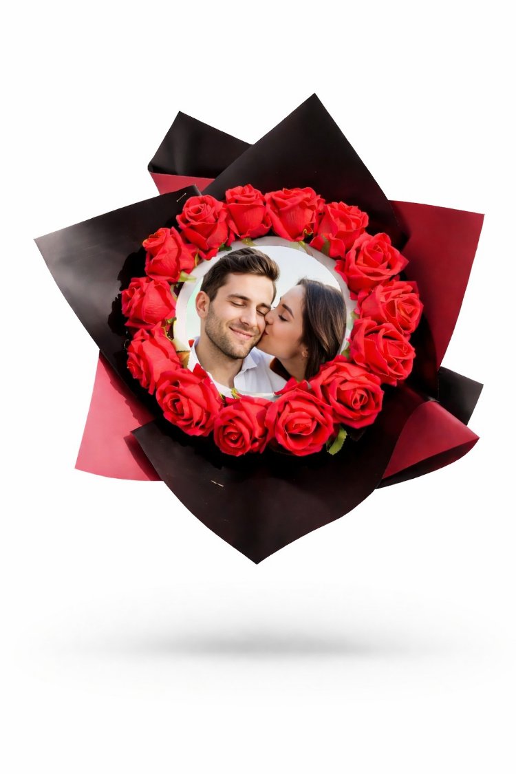 KİŞİSELLEŞTİRİLEBİLİNİR RESİM EKLENEN IŞIKLI BUKET