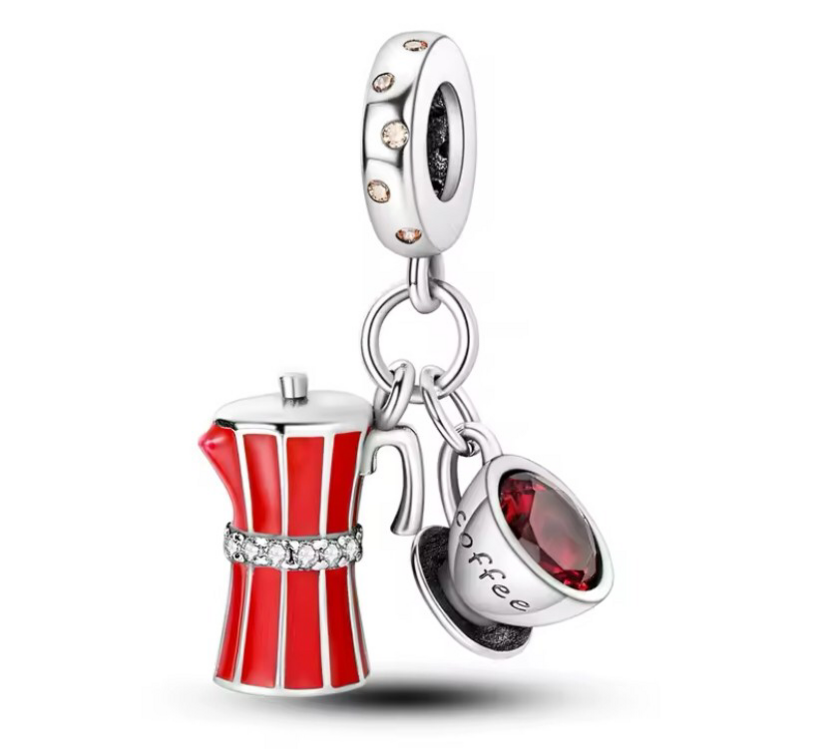 Moka Pot ve Fincan 925 Ayar Charm
