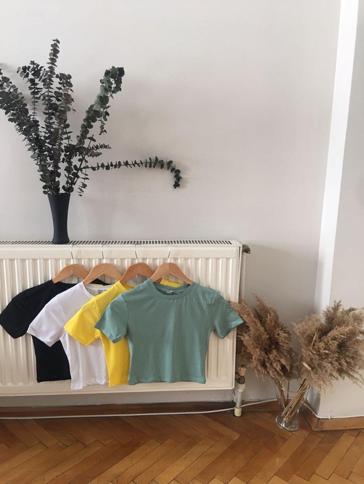 Yarım kollu croptop
