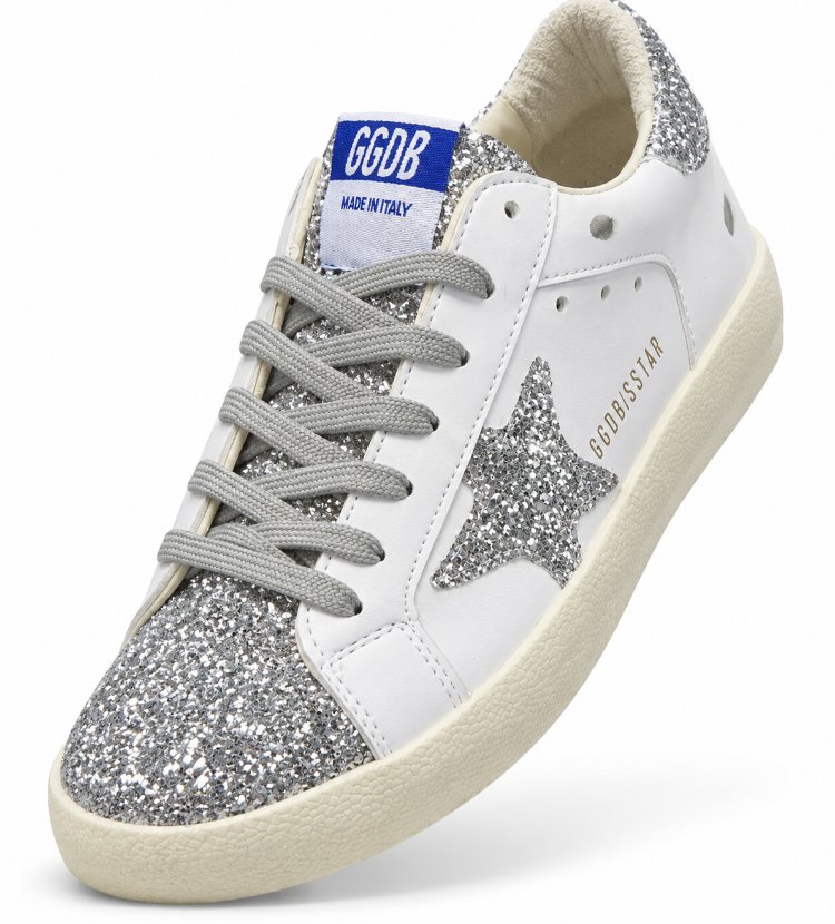 Golden Goose Super-Star Silver Glitter Sneaker

