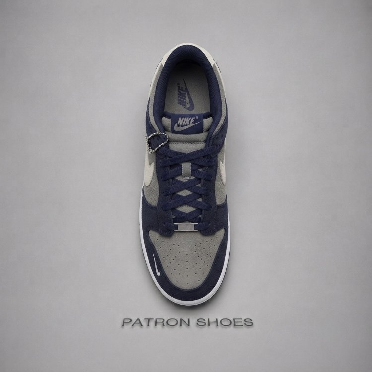 Nike Dunk Low Mini Swoosh Navy Grey Custom
