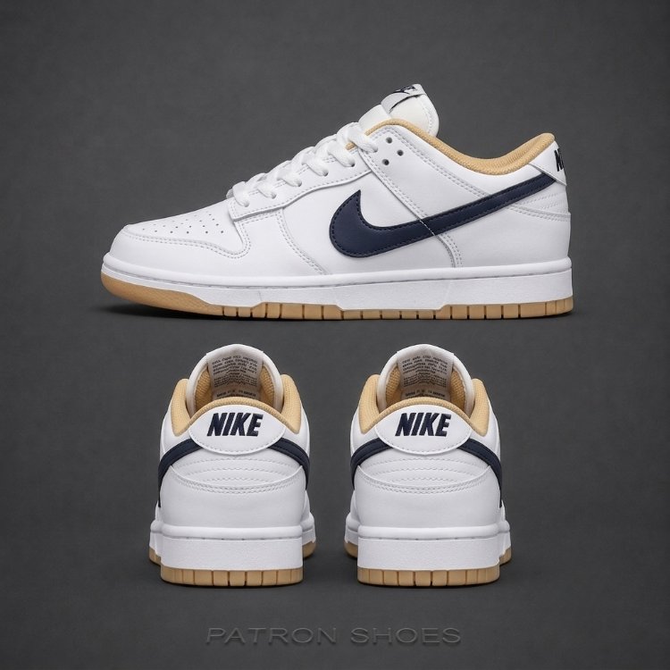 Nike Dunk Low White Navy Gum