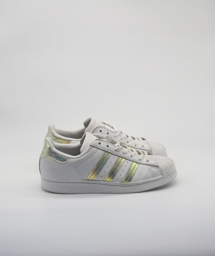 Adidas Superstar J White Iridescent