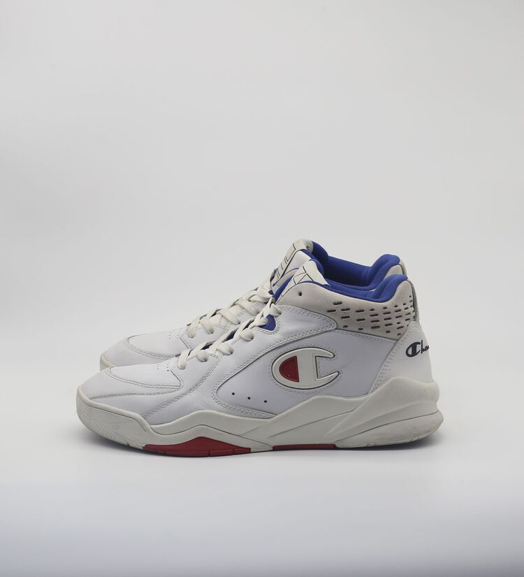 Champion Mid Cut Shoe Z90 White Royal Blue Red