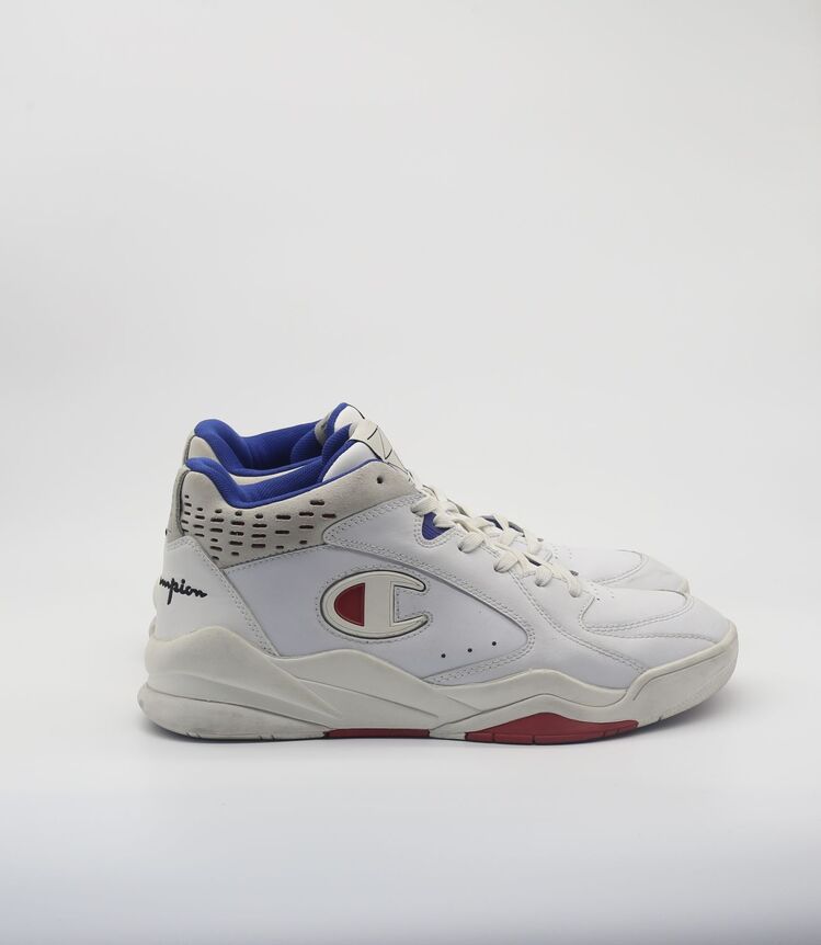 Champion Mid Cut Shoe Z90 White Royal Blue Red