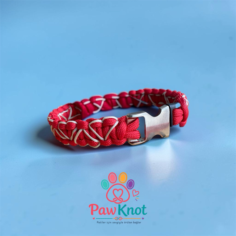 Kalp Desenli Paracord Boyun Tasması