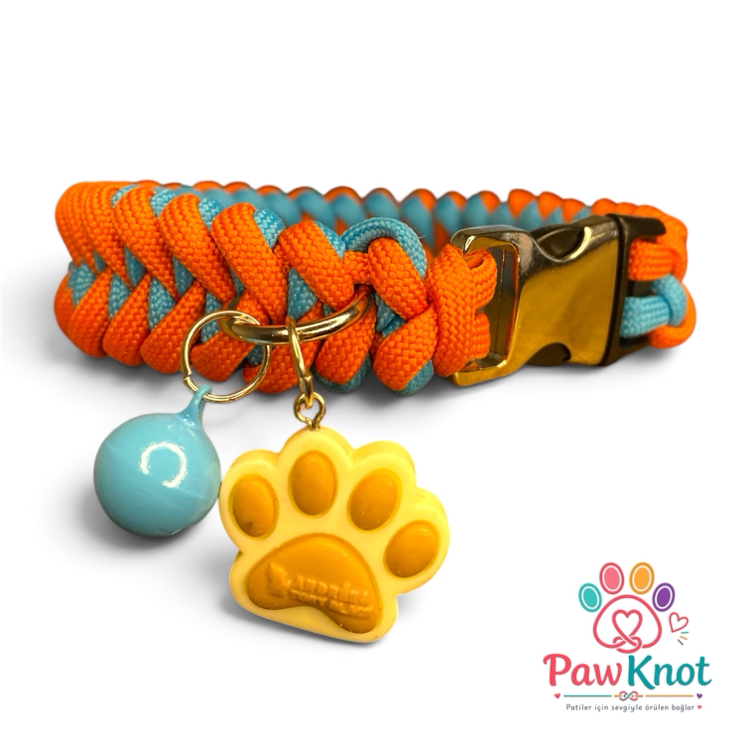 Blue Mandarin Paracord Kedi/Köpek Tasması