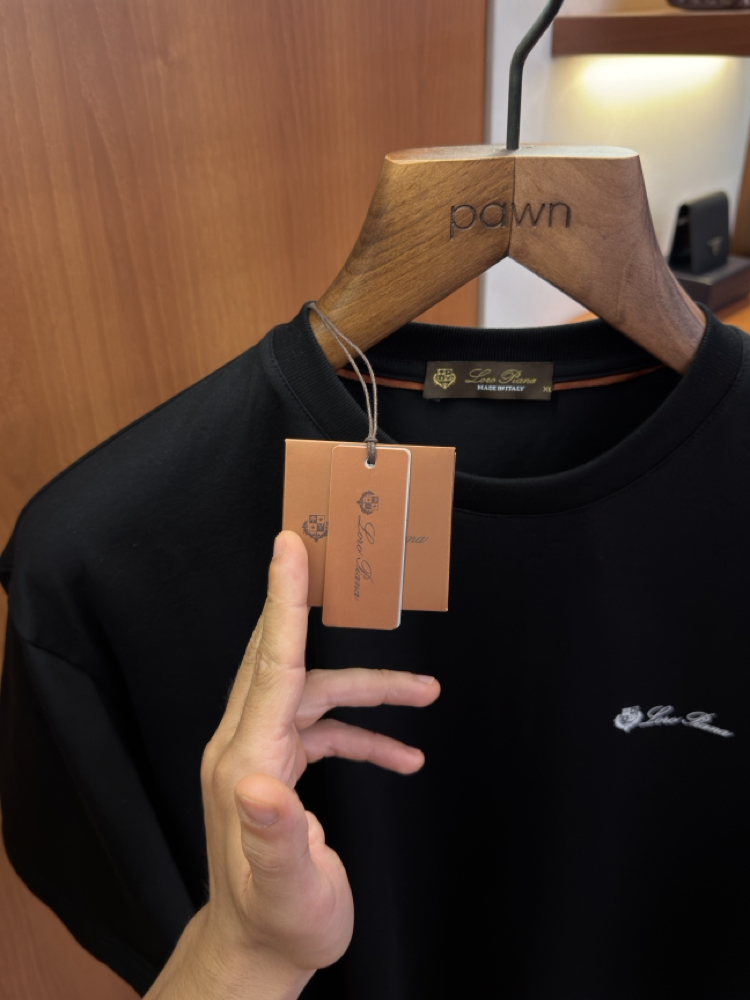 Loro Piana Merserize Kumaş Siyah T-shirt
