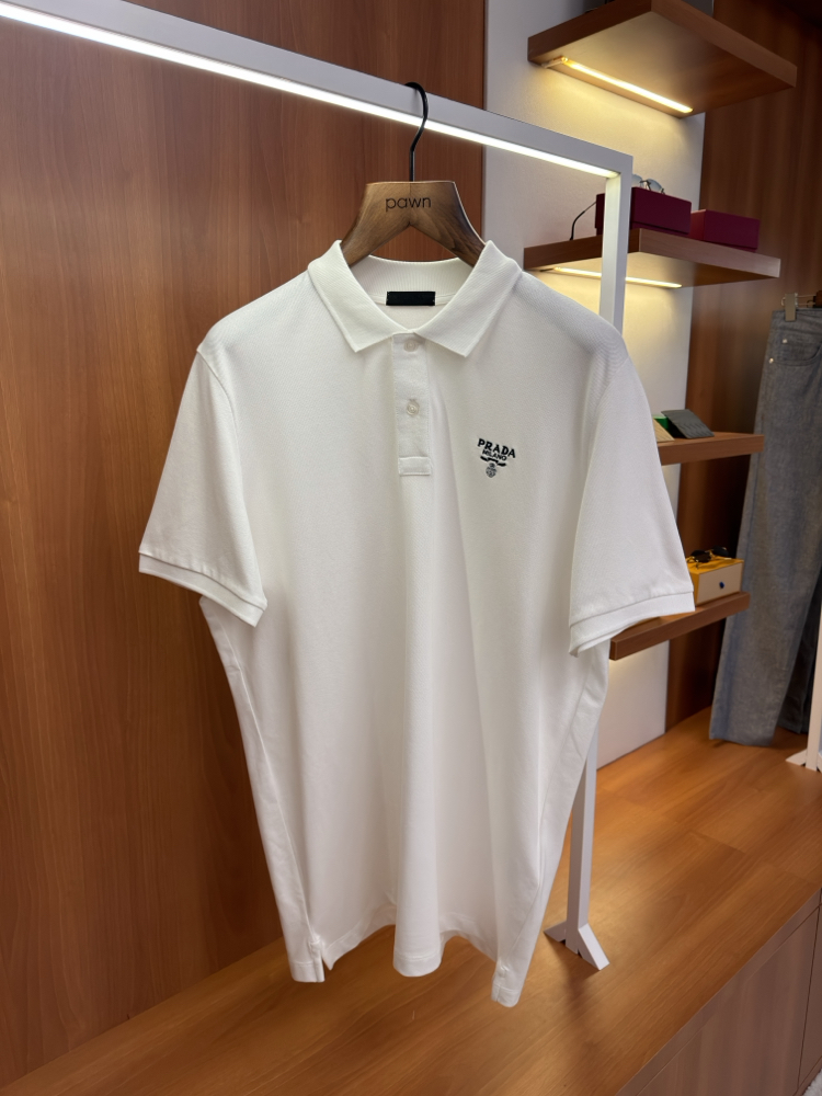 Prada Logo İşlemeli Polo Yaka T-Shirt