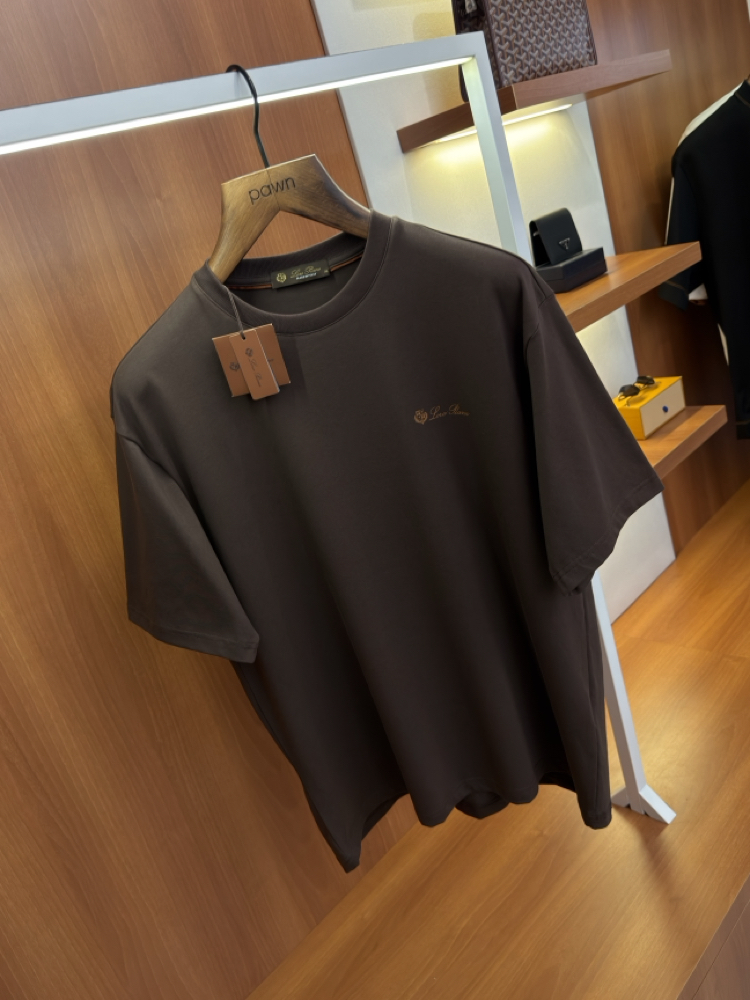 Loro Piana Merserize Kumaş Kahverengi T-shirt