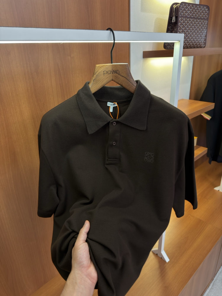Loewe Kahverengi Logo Nakışlı Polo Yaka T/shirt