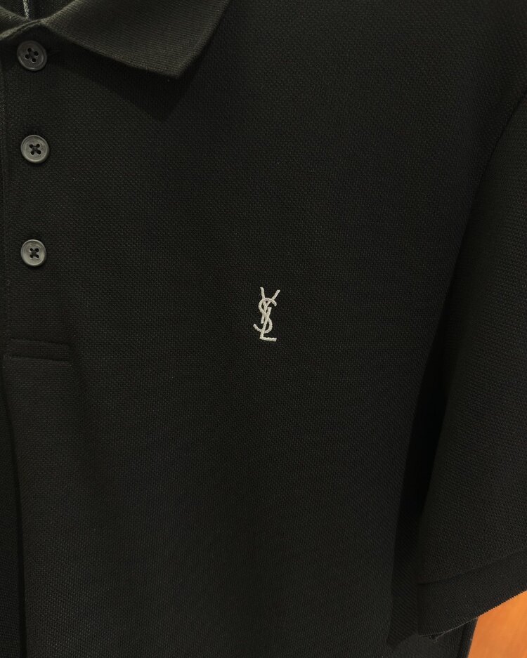 Saint Laurent Logo İşlemeli Polo T-shirt