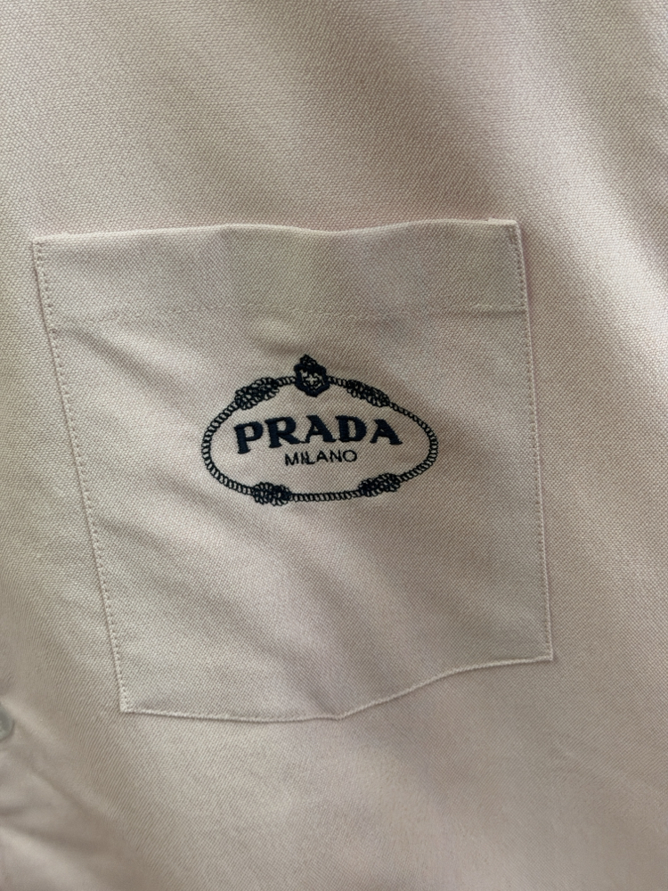 Prada Logo İşlemeli Pamuklu Gömlek