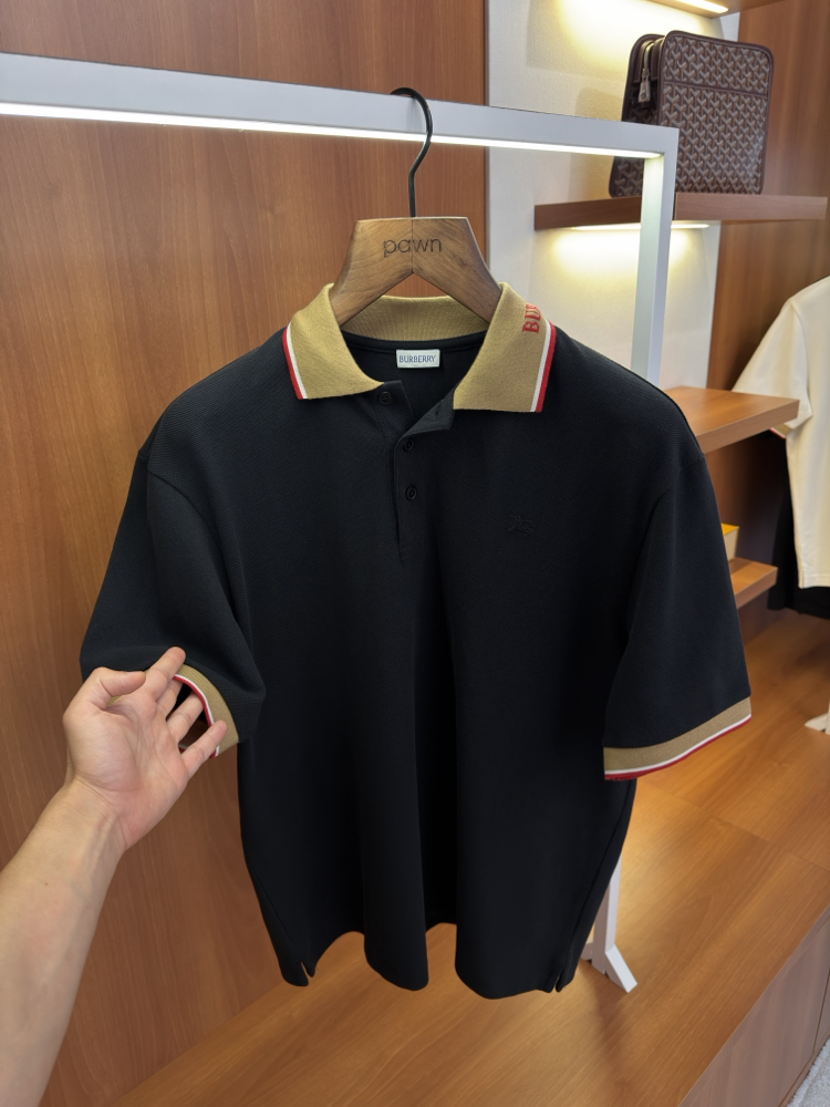 Burberry Siyah Polo Yaka T-shirt