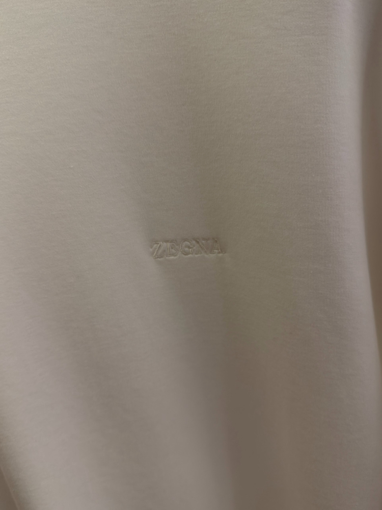 Zegna Beyaz Logo İşlemeli T-shirt