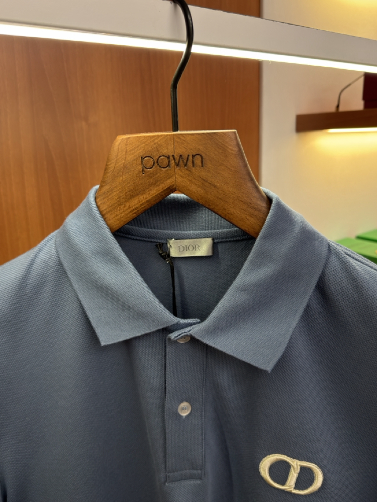 Dior Füme CD Logo İşlemeli Polo Yaka T-shirt