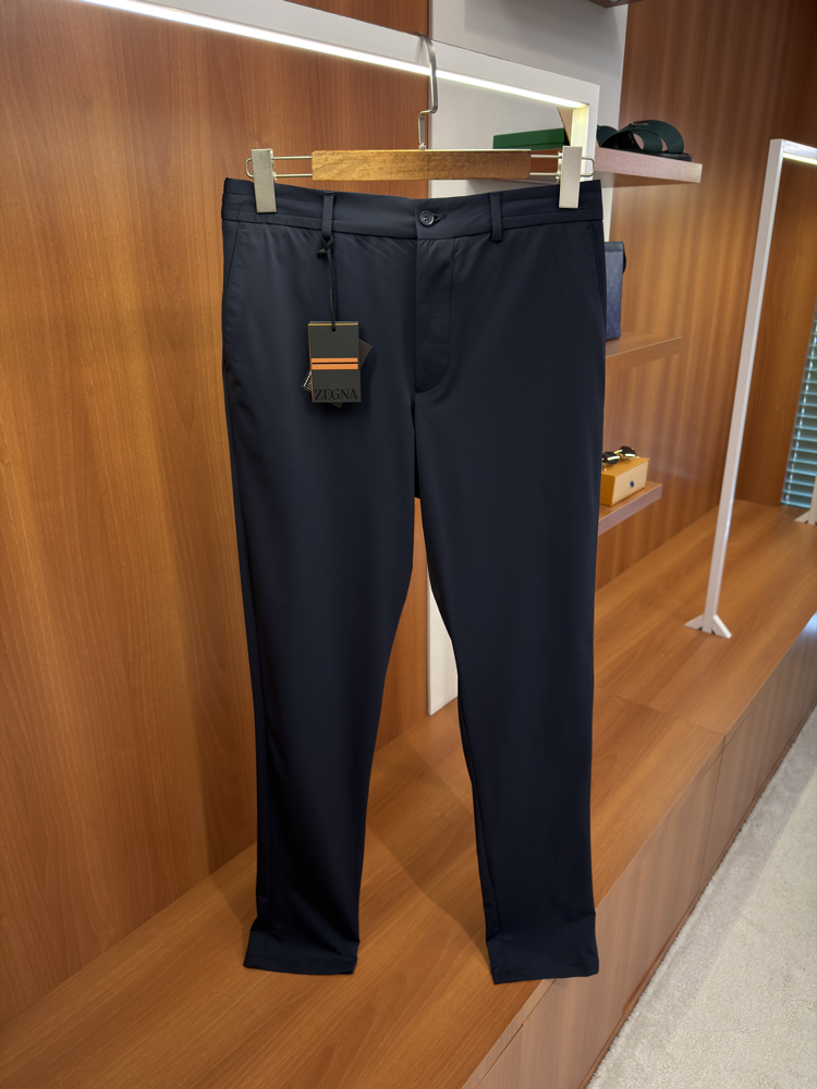 Zegna Kırışmaz Kumaş Koyu Lacivert Pantolon