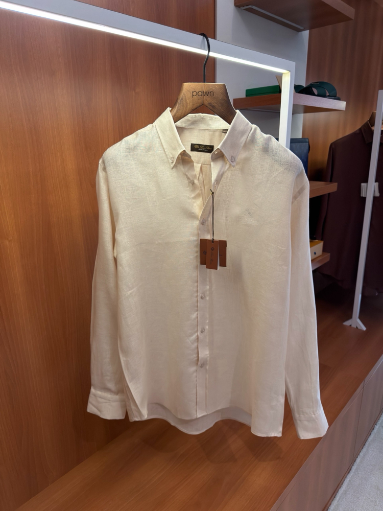 Loro Piana Krem Fransız Keteni Gömlek