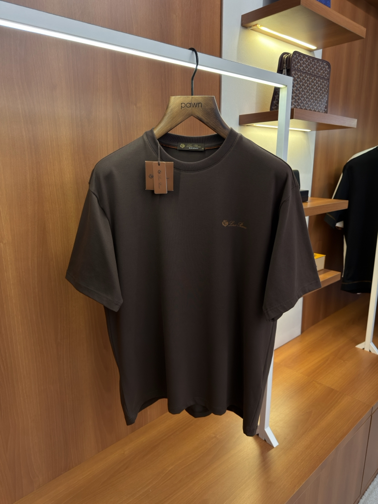 Loro Piana Merserize Kumaş Kahverengi T-shirt