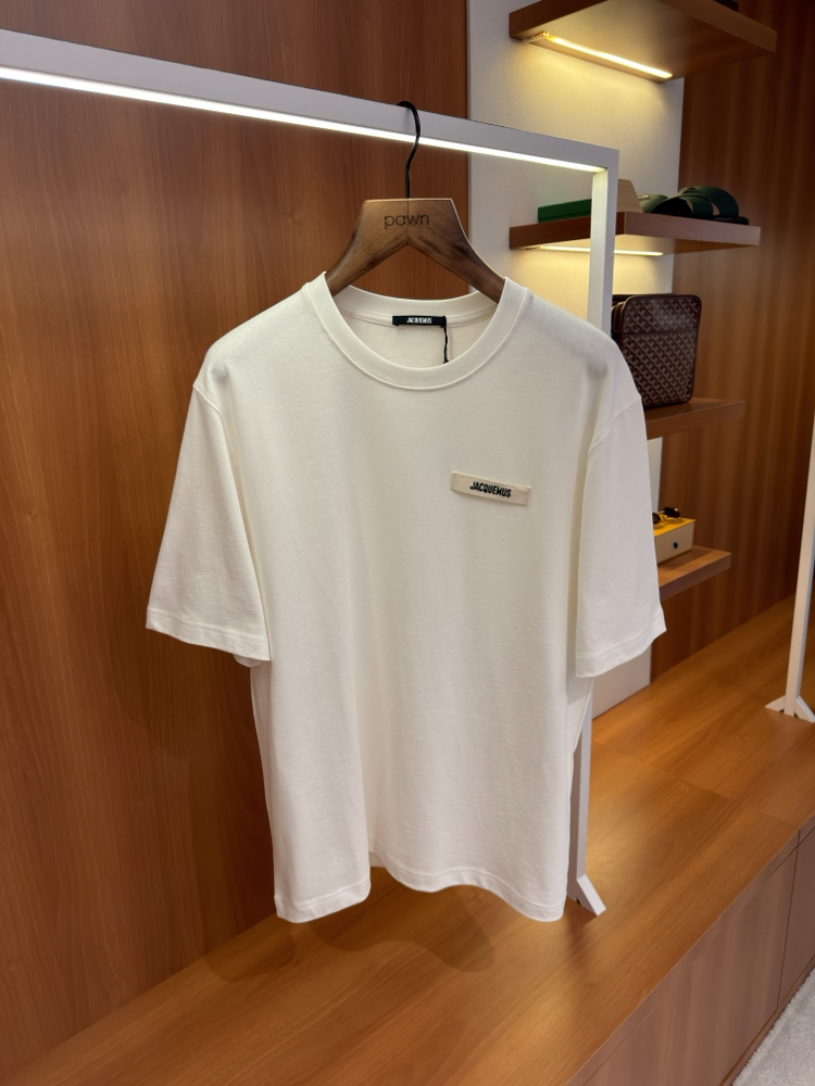 Jacquemus Beyaz Klasik Logo İşlemeli T-shirt