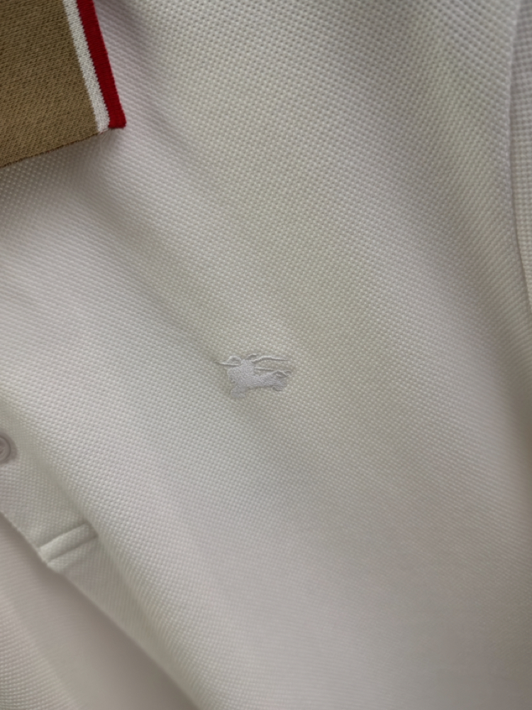 Burberry Beyaz Polo Yaka T-shirt