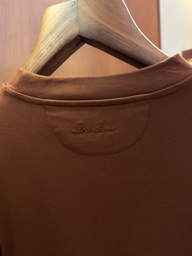 Loro Piana Pamuklu Ense Logo İşlemeli T-shirt