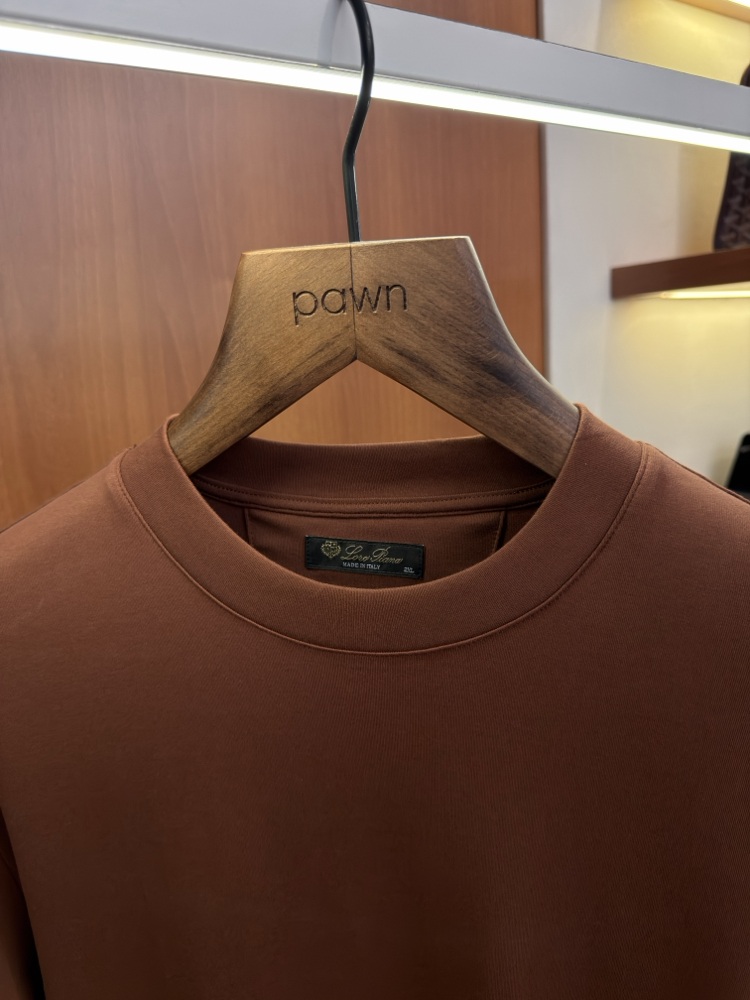 Loro Piana Pamuklu Ense Logo İşlemeli T-shirt