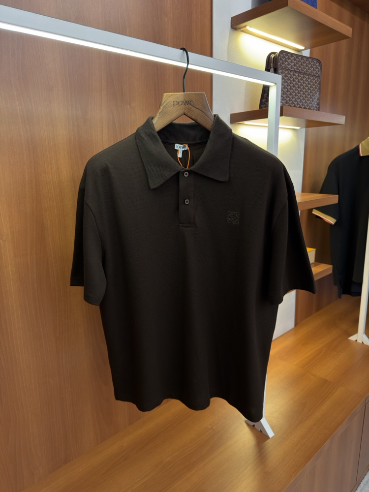 Loewe Kahverengi Logo Nakışlı Polo Yaka T/shirt