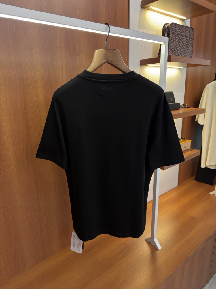 Loro Piana Pamuklu Ense Logo İşlemeli T-shirt