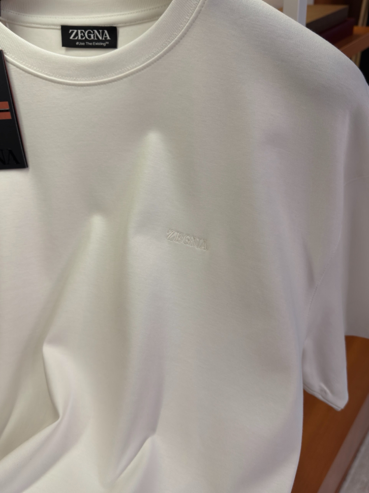 Zegna Beyaz Logo İşlemeli T-shirt