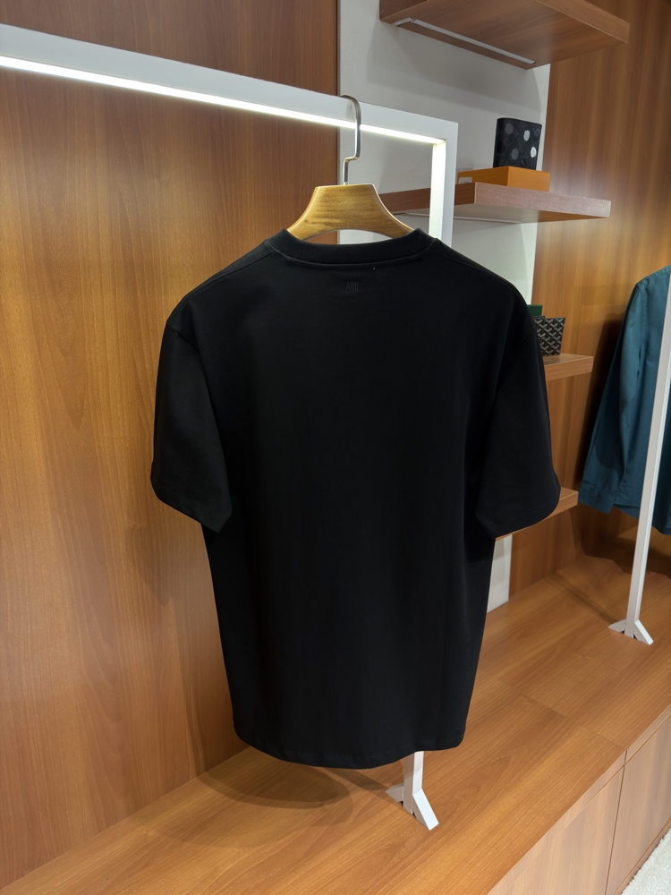 Ami Paris Siyah Mini Logo İşlemeli T-shirt