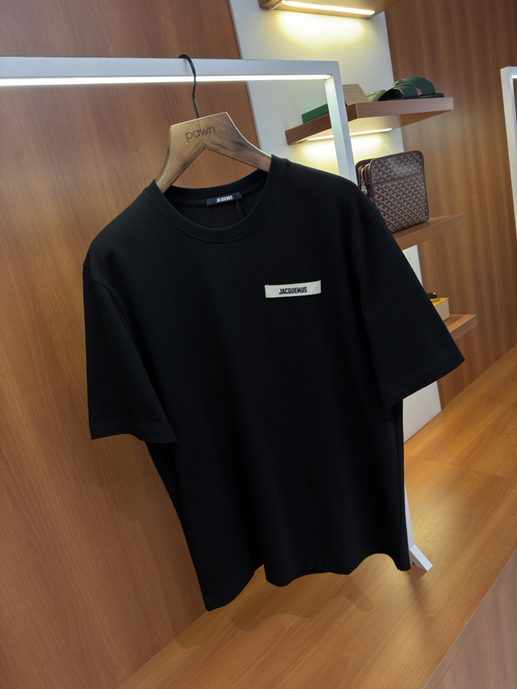 Jacquemus Siyah Klasik Logo İşlemeli T-shirt
