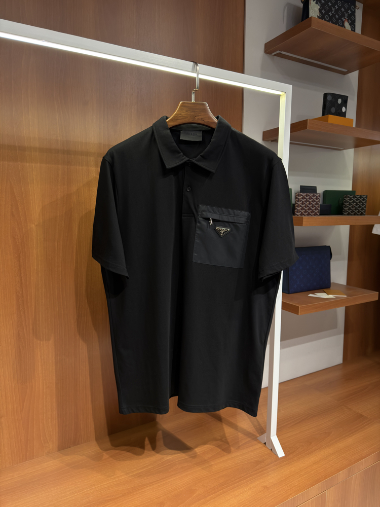 Prada Re Nylon Pocket Polo Yaka T-shirt