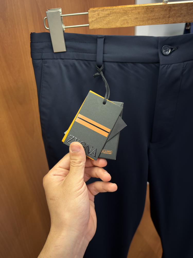 Zegna Kırışmaz Kumaş Koyu Lacivert Pantolon