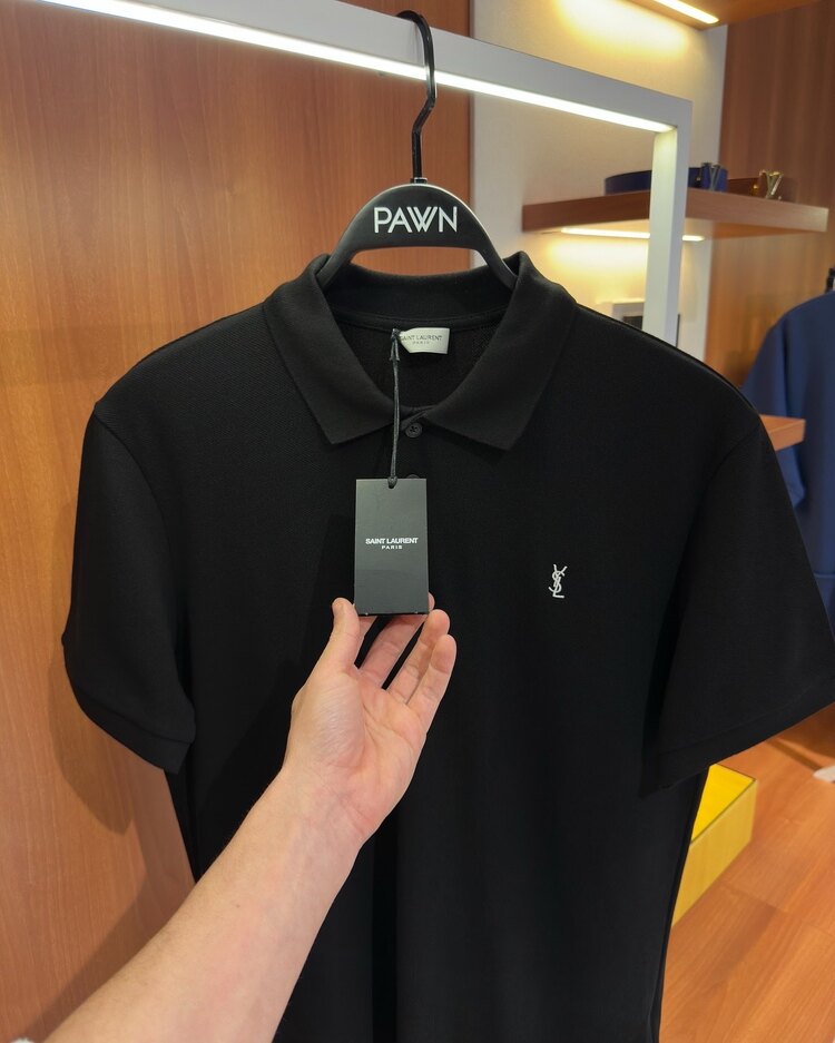 Saint Laurent Logo İşlemeli Polo T-shirt