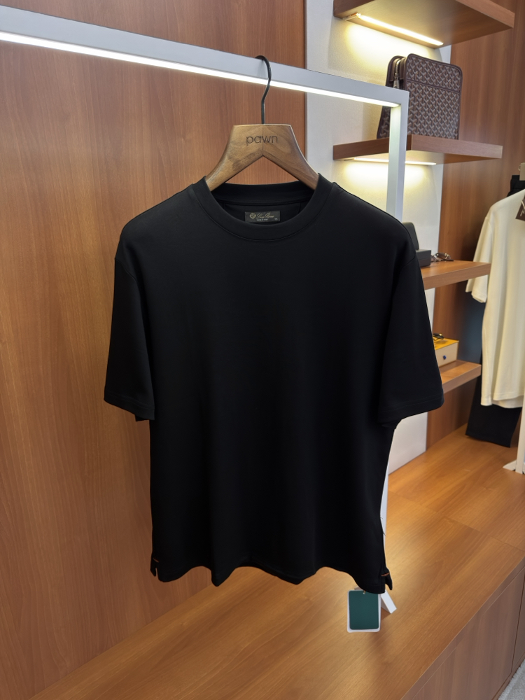 Loro Piana Pamuklu Ense Logo İşlemeli T-shirt