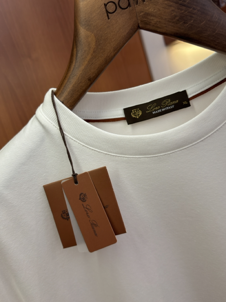 Loro Piana Merserize Kumaş Beyaz T-shirt