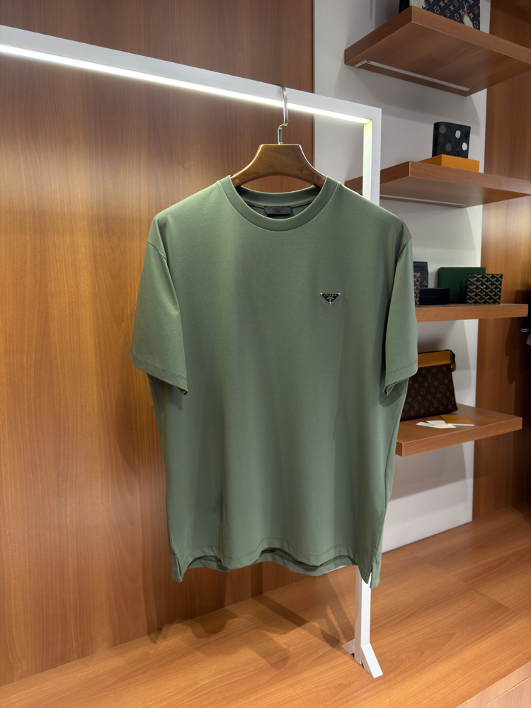 Prada Logo İşlemeli Fıstık Yeşili T-shirt