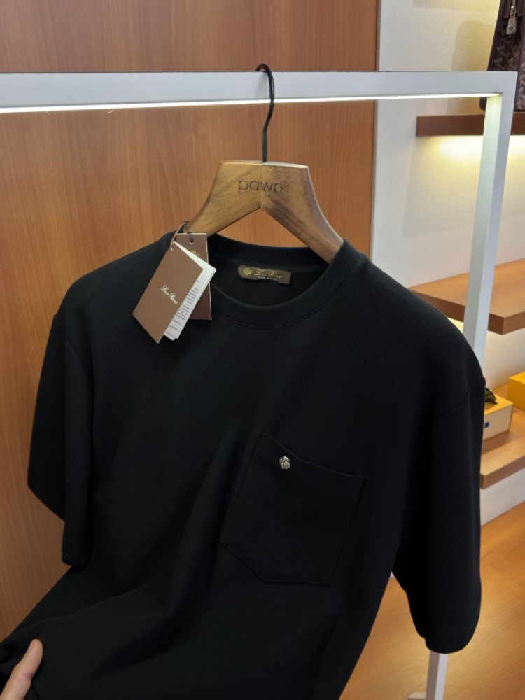 Loro Piana Siyah Logo İşlemeli T-shirt