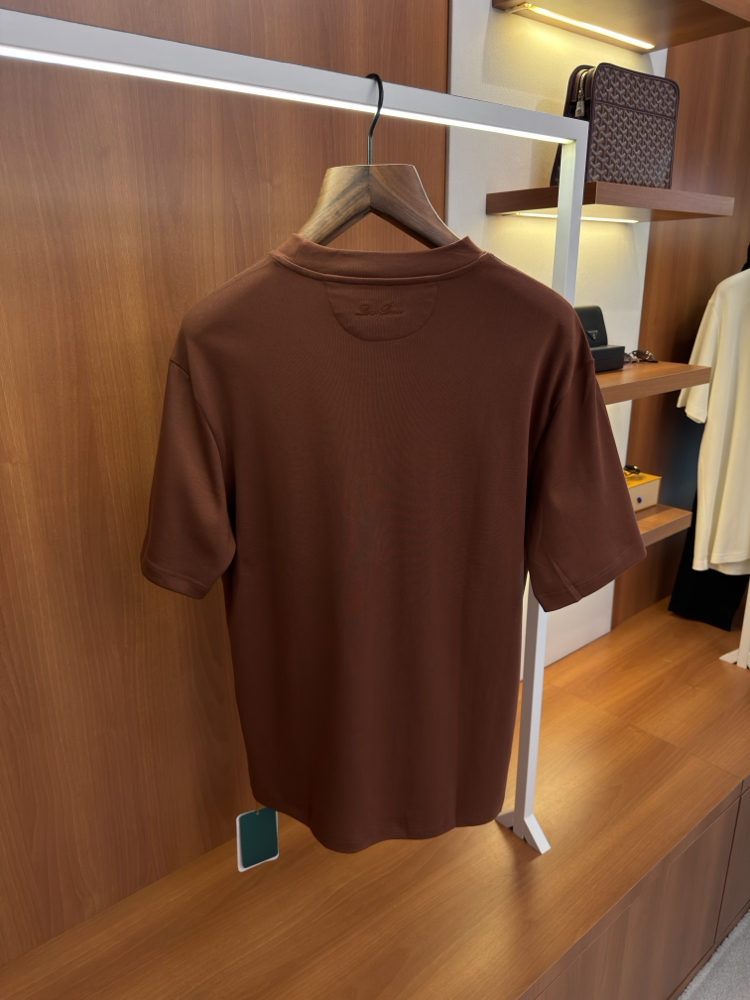 Loro Piana Pamuklu Ense Logo İşlemeli T-shirt