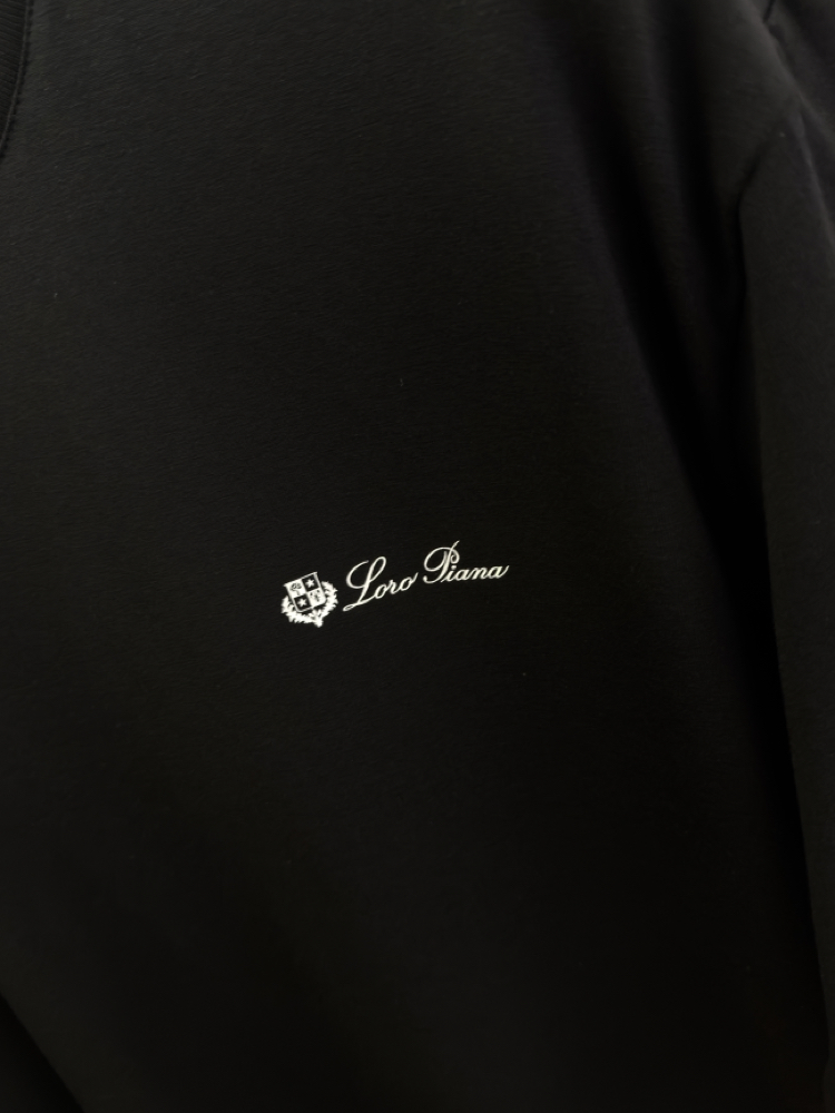 Loro Piana Merserize Kumaş Siyah T-shirt