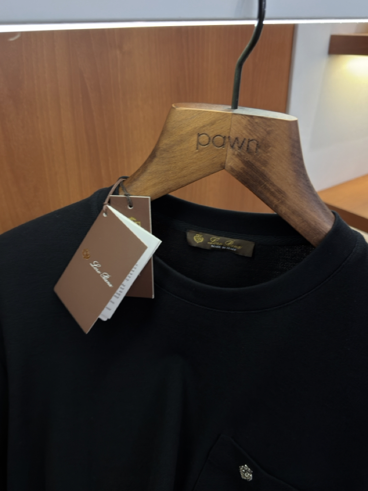 Loro Piana Siyah Logo İşlemeli T-shirt