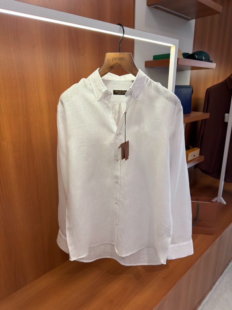 Loro Piana Beyaz Fransız Keteni Gömlek