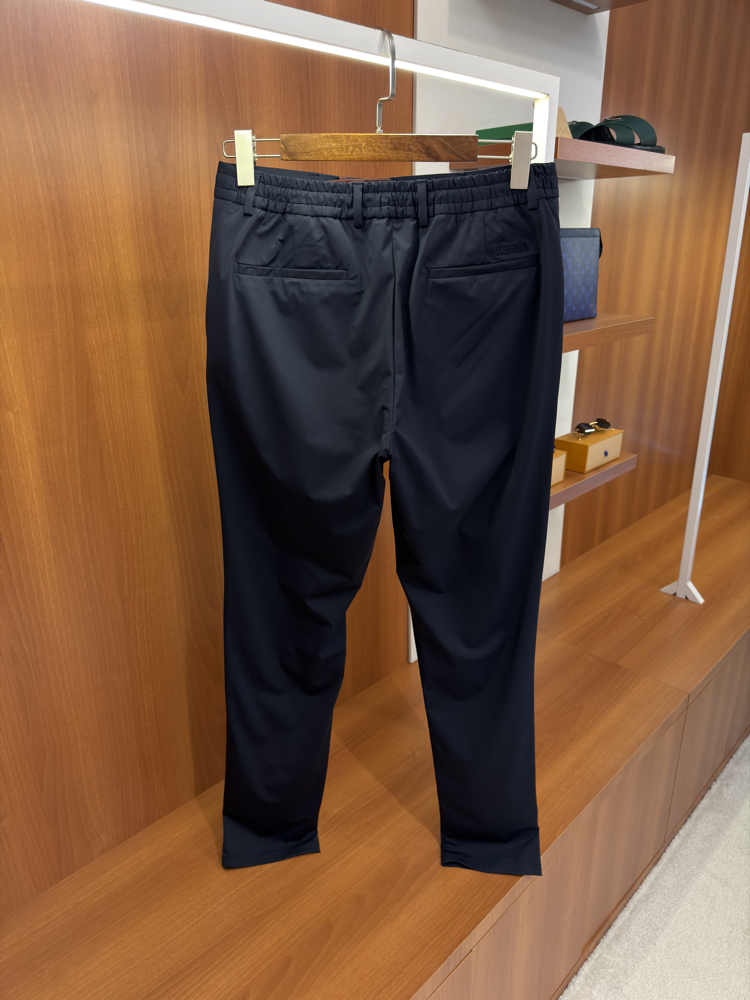 Zegna Kırışmaz Kumaş Koyu Lacivert Pantolon
