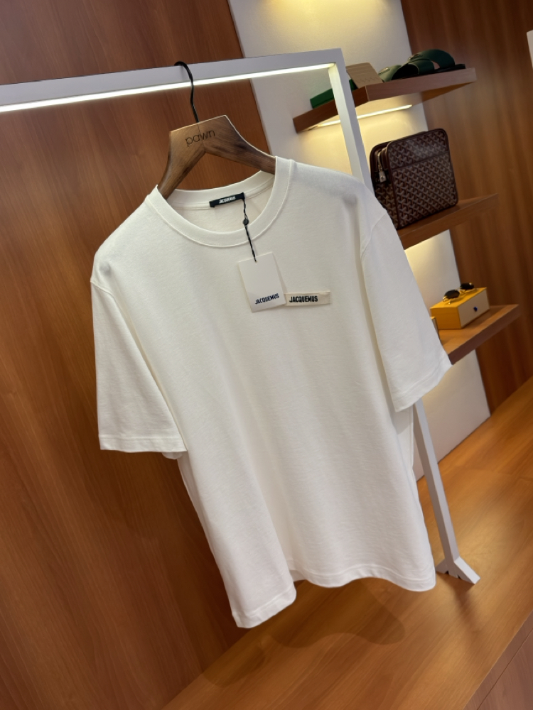 Jacquemus Beyaz Klasik Logo İşlemeli T-shirt