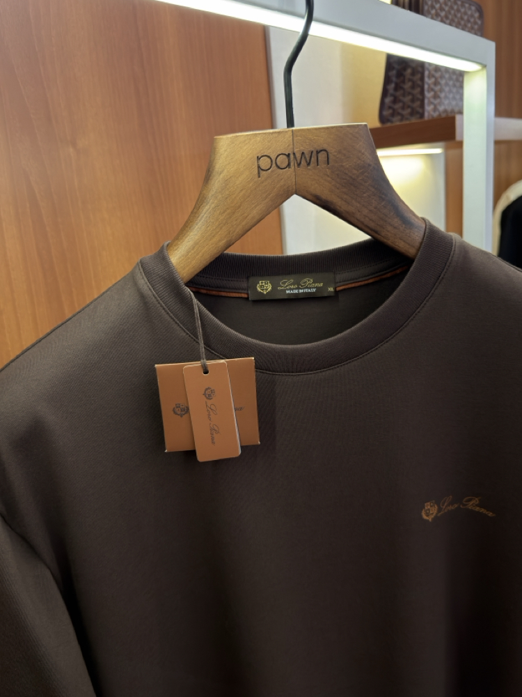 Loro Piana Merserize Kumaş Kahverengi T-shirt