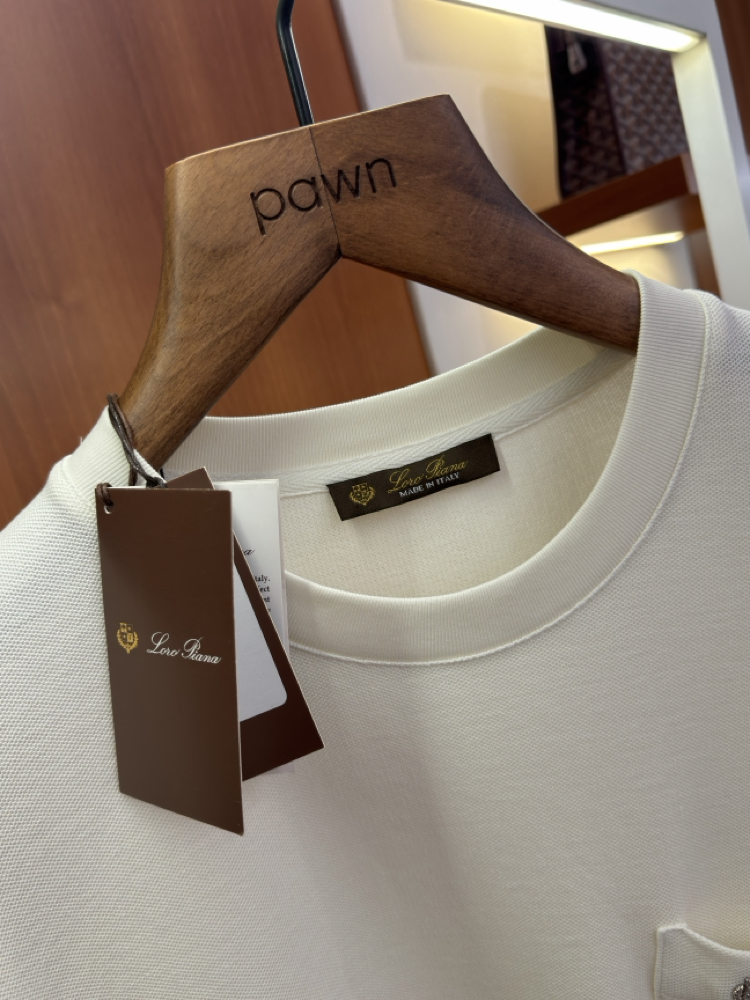 Loro Piana Krem Logo İşlemeli T-shirt