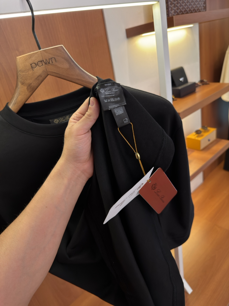 Loro Piana Pamuklu Ense Logo İşlemeli T-shirt