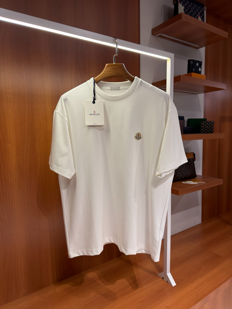 Moncler Beyaz Logo İşlemeli T-shirt